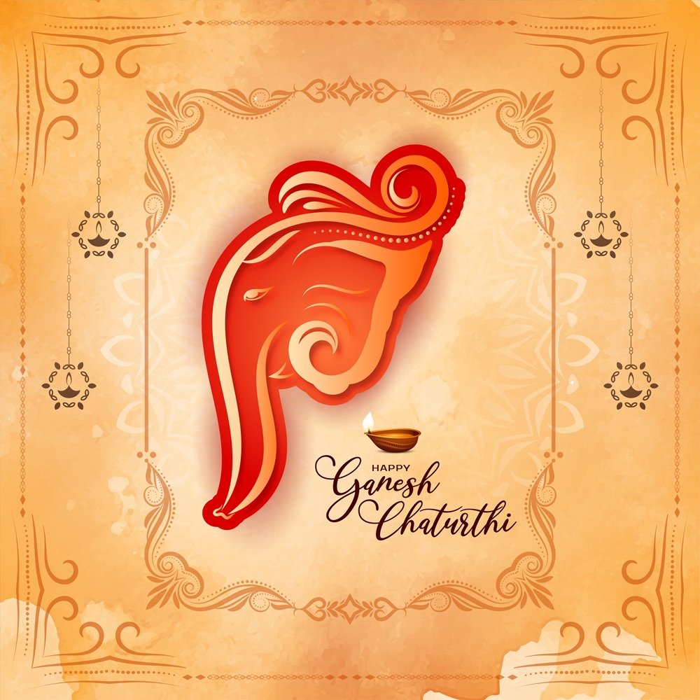 Happy Ganesh Chaturthi festival decorative traditional background vector